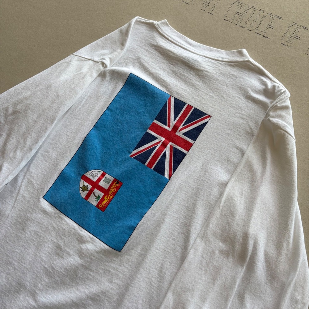 Vintage 90s Tultex Fiji Flag Long Sleeve T-shirt